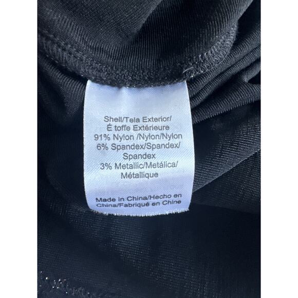 ModCloth Shimmer Metallic On Show Faux Wrap Dress Black Women's XS NWT - Picture 8 of 10